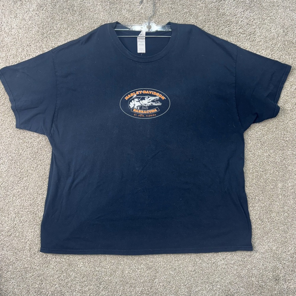 Harley-Davidson T-Shirt Men 3XL Black Berts Barracuda St Pete Florida Hooked Tee